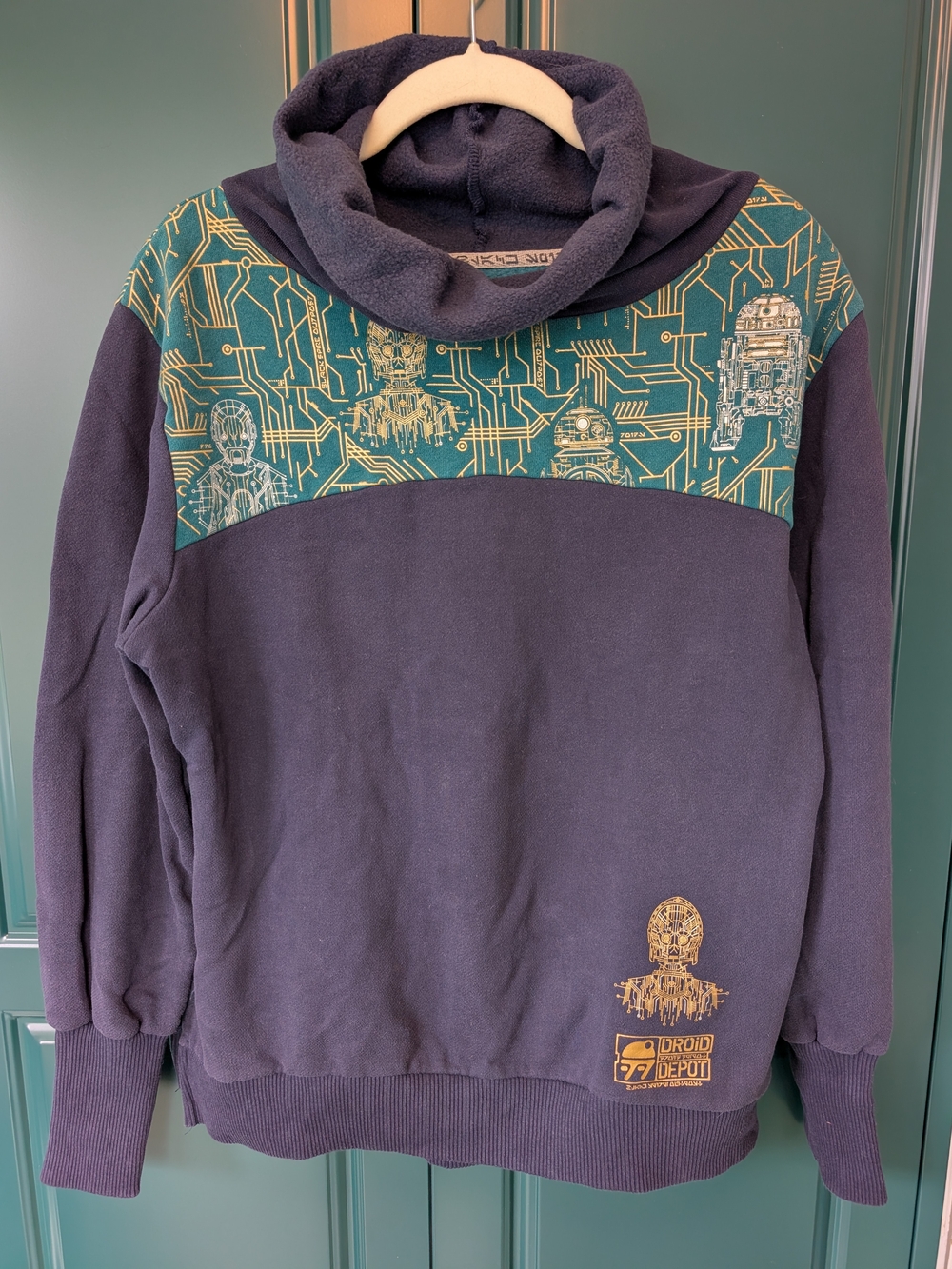 Disney Navy and Teal Droid Depot Sweatshirt